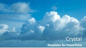  Presentation with sky rainbow - Presentation theme consisting of white-fluffy-clouds-with-rainbow background and a teal colored foreground