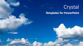  Presentation with sky rainbow - PPT theme featuring white-fluffy-clouds-with-rainbow background and a dark gray colored foreground