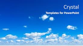  Presentation with sky rainbow - Theme featuring white-fluffy-clouds-with-rainbow background and a cobalt blue colored foreground