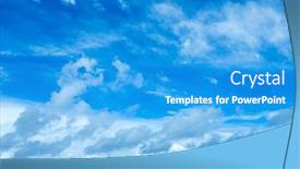  Presentation with sky rainbow - Presentation design having white-fluffy-clouds-with-rainbow background and a teal colored foreground