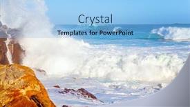  Presentation with powerful - PPT theme featuring white-foam-of-the-ocean background and a light blue colored foreground
