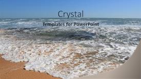  Presentation with sea - Slides having white-foam-on-yellow-sandy background and a teal colored foreground