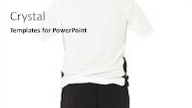  Presentation with football - Audience pleasing slide deck consisting of white-football-shirt-with-black backdrop and a white colored foreground