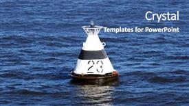  Presentation with sea water - Presentation consisting of white forvey buoy background and a ocean colored foreground