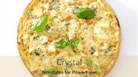  Presentation with cheese plate parmesan cheddar gouda - Presentation design featuring white-four-cheeses-pizza background and a yellow colored foreground