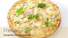  Presentation with white cheese - Theme featuring white-four-cheeses-pizza background and a yellow colored foreground