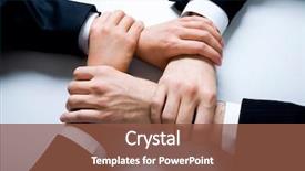  Presentation with human resource - Audience pleasing slide set consisting of white four crossed human backdrop and a tawny brown colored foreground