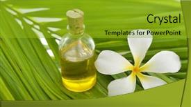  Presentation with palm oil - Presentation theme consisting of white frangipani and massage oil background and a  colored foreground