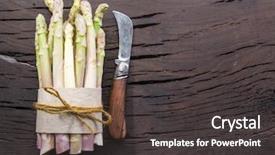  Presentation with royal - Colorful presentation theme enhanced with white fresh asparagus sprouts backdrop and a dark gray colored foreground