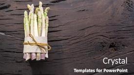  Presentation with asparagus - Colorful presentation enhanced with white-fresh-asparagus-sprouts backdrop and a dark gray colored foreground