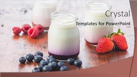  Presentation with yogurt - Cool new presentation theme with white-fruity-yogurt-in-jar backdrop and a white colored foreground