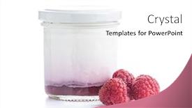  Presentation with yogurt - Presentation theme with white-fruity-yogurt-in-jar background and a white colored foreground