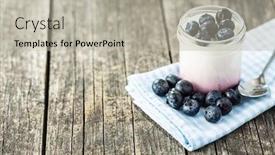  Presentation with blueberries - Cool new presentation with white-fruity-yogurt-in-jar backdrop and a light gray colored foreground