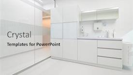  Presentation with dentistry - Slide set having white-furniture-in-modern-dentistry background and a light gray colored foreground