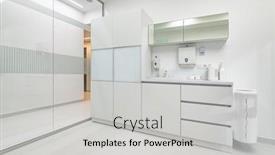  Presentation with dentistry - Beautiful slide deck featuring white-furniture-in-modern-dentistry backdrop and a light gray colored foreground