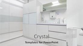  Presentation with medical equipment - Slide set having white-futuristic-furniture-in-modern background and a light gray colored foreground