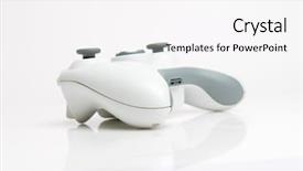  Presentation with controller - Colorful PPT theme enhanced with white game pad backdrop and a white colored foreground