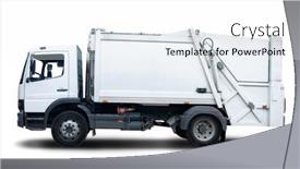  Presentation with garbage truck - Colorful presentation theme enhanced with white-garbage-truck backdrop and a white colored foreground