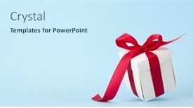  Presentation with red white blue - Presentation theme having white-gift-box-with-red background and a  colored foreground