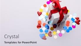  Presentation with love romance - PPT theme having white-gift-box-with-red background and a sky blue colored foreground