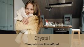  Presentation with bunny - PPT theme with white-girl-smiling-while-standing background and a coral colored foreground