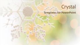  Presentation with green gold - Colorful theme enhanced with white glittery snowflake over an abstract green and gold background backdrop and a lemonade colored foreground