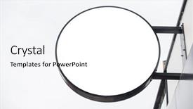  Presentation with magic shop - Presentation theme with white glossy frame - round shop sign mock up background and a white colored foreground