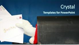  Presentation with diney inside out - Cool new presentation design with white glove delivery - santa claus hand reaches backdrop and a ocean colored foreground