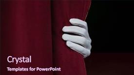  Presentation with curtain - Cool new presentation theme with closing curtains - close-up of hand backdrop and a wine colored foreground