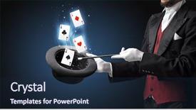  Presentation with magic wand - Presentation with lustrous - magician with white gloves conjuring background and a navy blue colored foreground