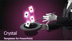  Presentation with magic wand - Presentation theme with lustrous - magician with white gloves conjuring background and a  colored foreground
