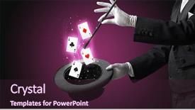  Presentation with conjuring - Presentation design with cylinder with magic wand background and a wine colored foreground