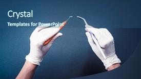  Presentation with heal - Beautiful slides featuring white gloves holding dental backdrop and a ocean colored foreground
