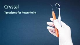  Presentation with heal - Colorful PPT layouts enhanced with white gloves holding dental backdrop and a ocean colored foreground