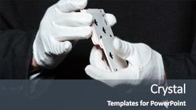  Presentation with black hands - Beautiful theme featuring white gloves shuffling playing cards backdrop and a  colored foreground