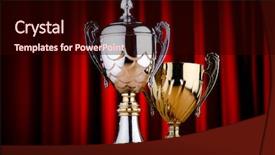  Presentation with prize - Beautiful theme featuring white gold awards - prize cup against the background backdrop and a wine colored foreground