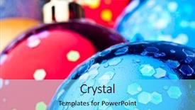  Presentation with red gold white - Amazing slides having white gold globe - red and blue christmas balls backdrop and a arctic colored foreground