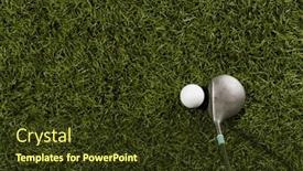  Presentation with sports golf - Slide deck enhanced with white-golf-ball-and-golf background and a tawny brown colored foreground