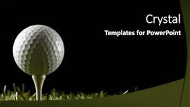  Presentation with sports golf - PPT theme featuring white-golf-ball-on-golf background and a black colored foreground
