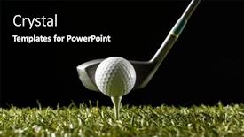  Presentation with sports golf - Slide deck enhanced with white-golf-ball-on-golf background and a black colored foreground