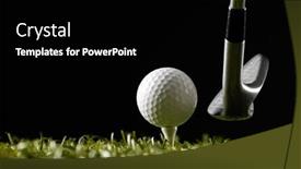  Presentation with sports golf - Theme with white-golf-ball-on-golf background and a black colored foreground
