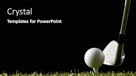  Presentation with sports golf - PPT layouts having white-golf-ball-on-golf background and a black colored foreground