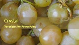  Presentation with food white - Slides with white grape vitis vinifera fruit background and a tawny brown colored foreground