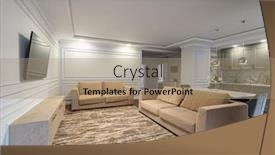  Presentation with studio flat - Slide deck with white-gray-and-beige-contemporary background and a coral colored foreground