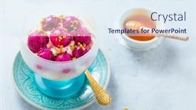  Presentation with pitaya - Colorful presentation design enhanced with white-greek-yogurt-with-dragon backdrop and a sky blue colored foreground