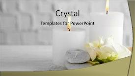  Presentation with spa - Presentation theme featuring white gray - beautiful spa composition on wooden background and a light gray colored foreground