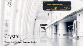  Presentation with airport - Theme featuring white hall at airport - modern background and a white colored foreground