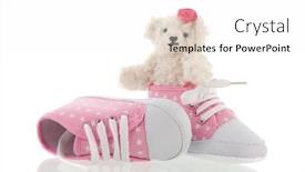  Presentation with baby bear - Amazing slide deck having white hand made teddy bear backdrop and a white colored foreground