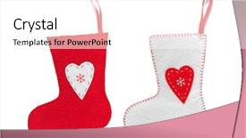  Presentation with christmas stocking - Slide deck enhanced with white handmade christmas stocking background and a white colored foreground