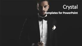  Presentation with black man - Slide set consisting of white hankerchief adjusting his lounge background and a dark gray colored foreground